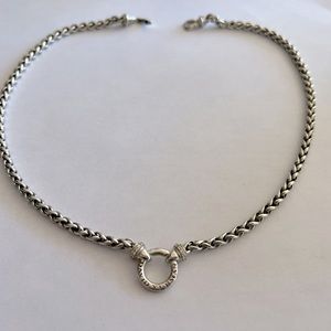David Yurman Single Wheat Chain necklace with diamonds
